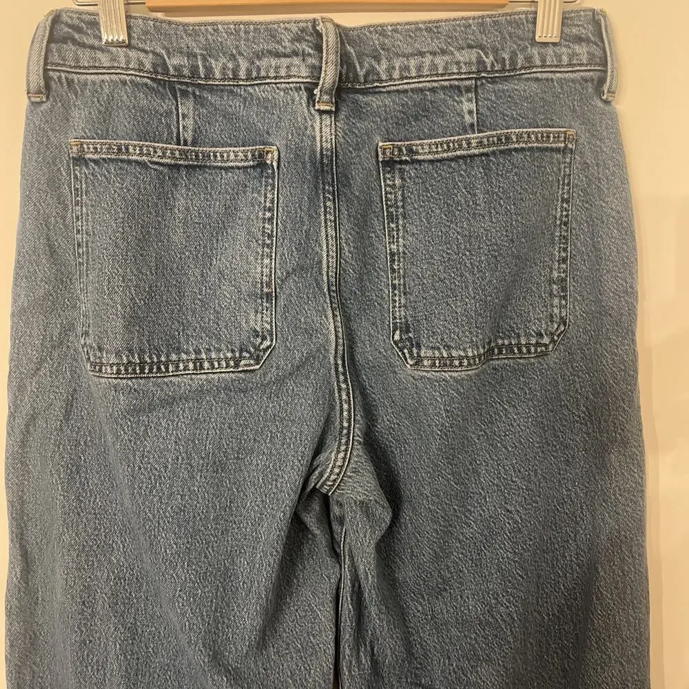 J. Crew Camp-Pocket Wide Leg Jeans For Women Size 27 Medium Wash